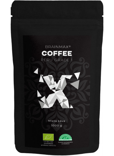 BrainMax Coffee Káva Peru Grade 1, mletá, BIO, 1000 g