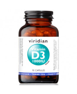 Viridian Vitamin D3, 1000 iu, 90 kapslí