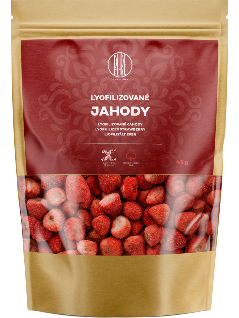 BrainMax Pure Lyofilizované jahody, 45 g