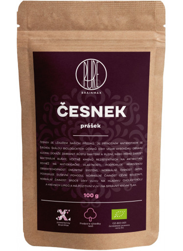 BrainMax Pure Česnek BIO prášek, 100 g