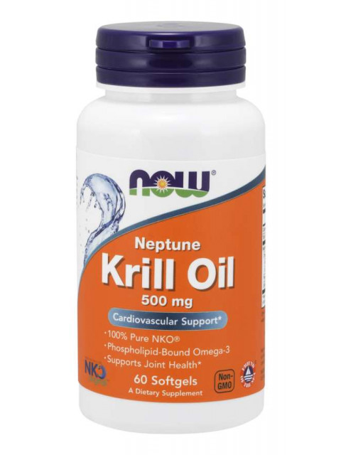 NOW Krill Oil Neptune (olej z krilu), 500 mg, 60 softgel kapslí