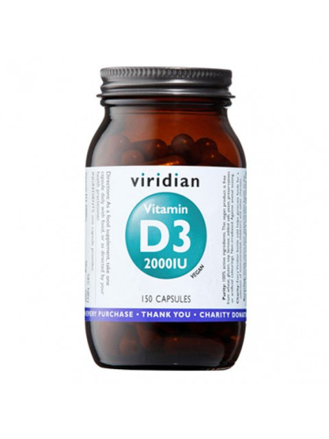 Viridian Vitamin D3, 2000 iu, 150 kapslí