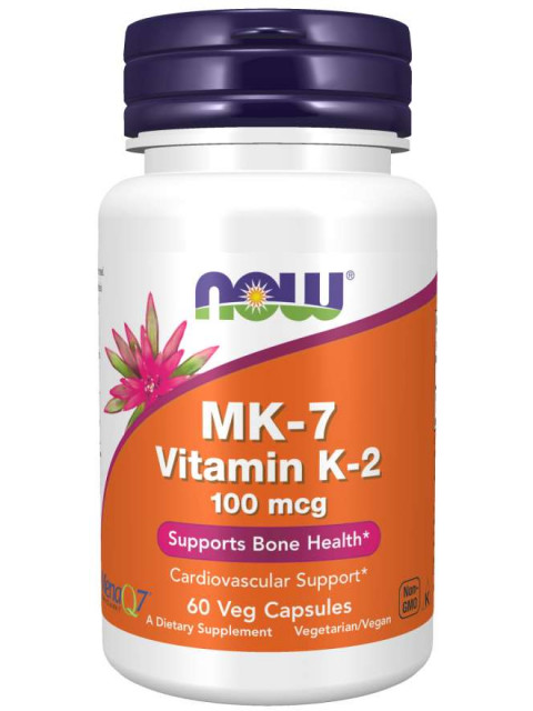 NOW MK-7 Vitamin K2, 100 mcg, 60 rostlinných kapslí