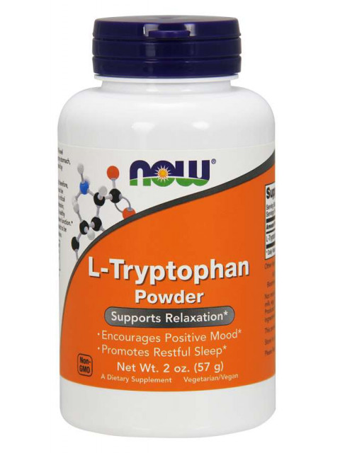 NOW L-Tryptophan Powder, L-Tryptofan prášek, 57g