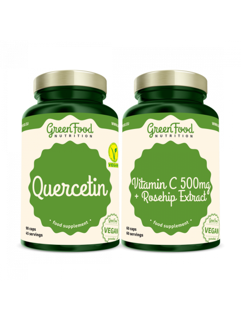 GreenFood Quercetin 90 kapslí + Vitamin C 500mg 60 kapslí