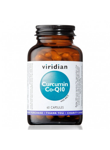 Viridian Curcumin Co-Q10 (Kurkumin a Koenzym Q10), 60 kapslí