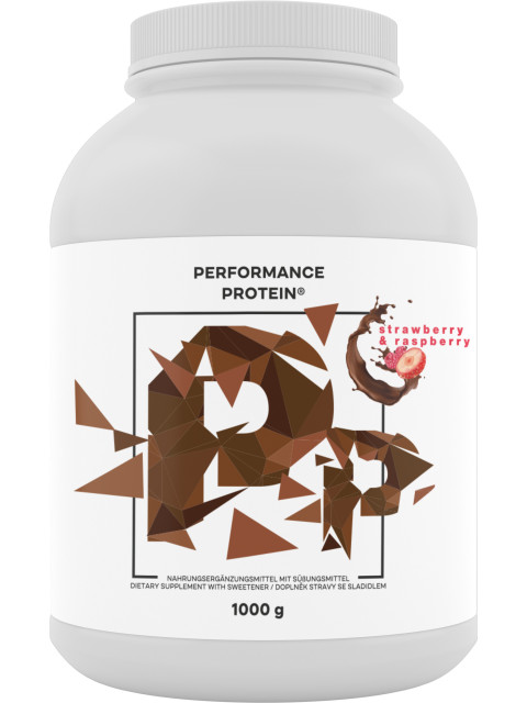 Performance Protein, nativní syrovátkový protein, jahoda a malina