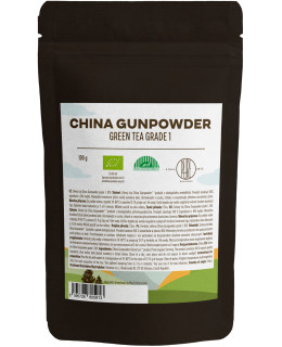 BrainMax Pure China Gunpowder Grade 1, zelený čaj, BIO, 100 g