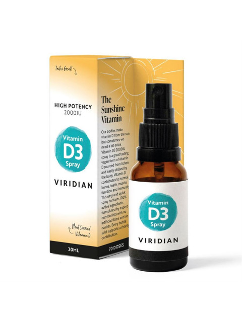 Viridian Vitamin D3, 2000 iu, Spray, 20 ml