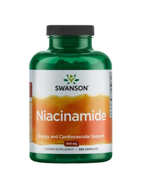 Swanson Nikotinamid Vitamín B3 (Niacinamide), 500 mg, 250 kapslí