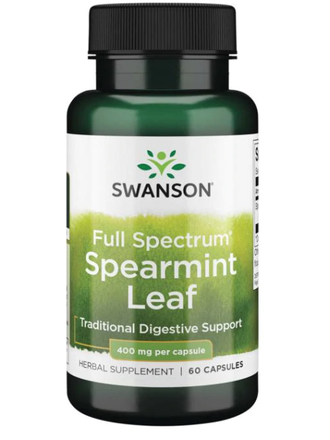 Swanson Full Spectrum Spearmint Leaf (podpora trávení), 400 mg, 60 kapslí