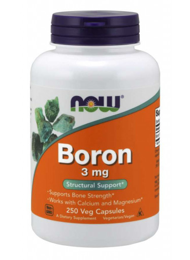 NOW Boron (bor), 3 mg, 250 kapslí