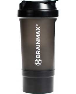 BrainMax vícedílný plastový shaker (šejkr), černý, 700 ml