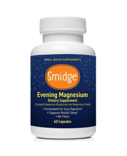 Smidge Evening Magnesium, hořčík bisglycinát, 60 rostlinných kapslí