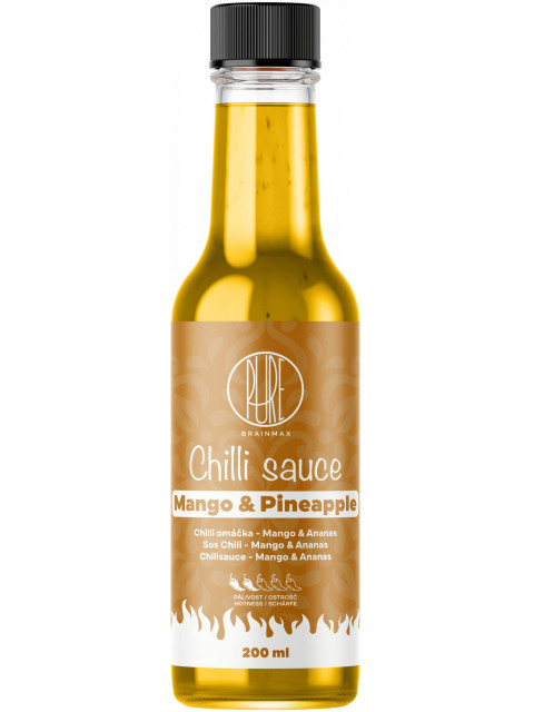 BrainMax Pure Chilli sauce - Mango & Ananas (chilli omáčka), 200 ml