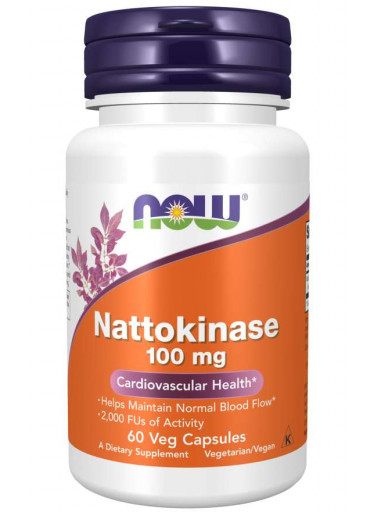 NOW Nattokinase, 100 mg, 60 rostlinných kapslí