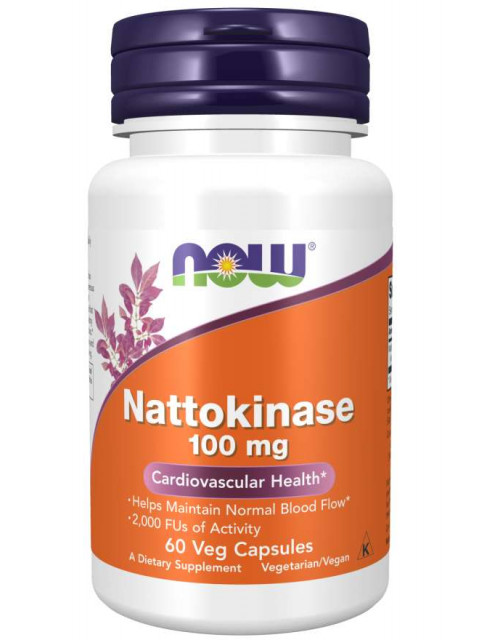 NOW Nattokinase, 100 mg, 60 rostlinných kapslí