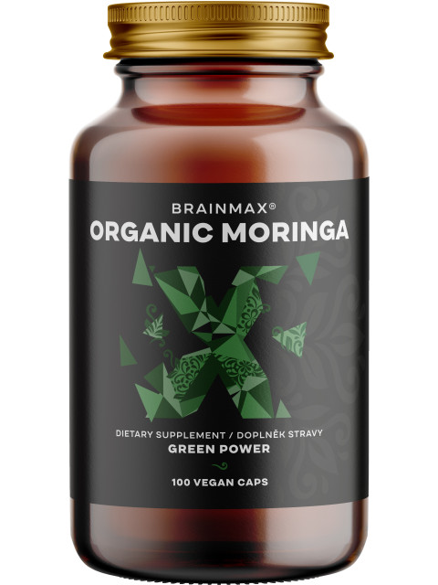 BrainMax Organic Moringa, 500 mg, 100 rostlinných kapslí