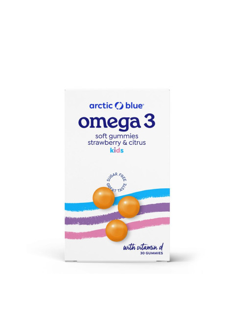 Arctic Blue Kids Omega 3 Gummies, 250 mg DHA, 70 mg EPA, Vitamin D 200 IU, 30 želé bonbónů