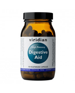 Viridian High Potency Digestive Aid (Enzymy, betain, zázvor a máta), 90 kapslí