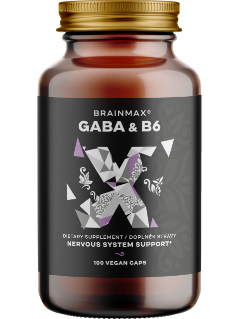 BrainMax GABA & B6, 700 mg, 100 rostlinných kapslí