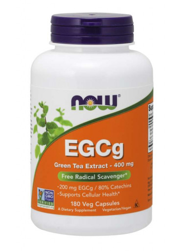 NOW Extrakt zeleného čaje s EGCg, 400 mg, 180 rostlinných kapslí