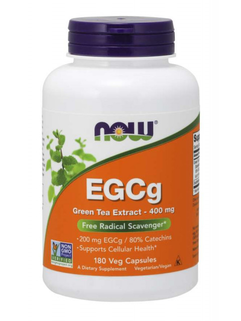 NOW Extrakt zeleného čaje s EGCg, 400 mg, 180 rostlinných kapslí