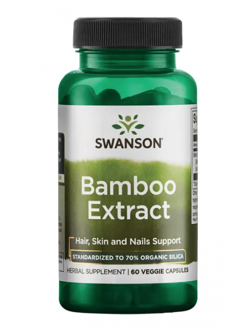 Swanson Bamboo Extract (vlasy, pokožka, nehty) 300 mg, 60 rostlinných kapslí