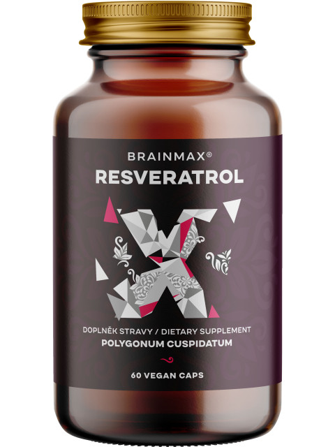 BrainMax Trans-Resveratrol, resveratrol, 500 mg, 60 rostlinných kapslí