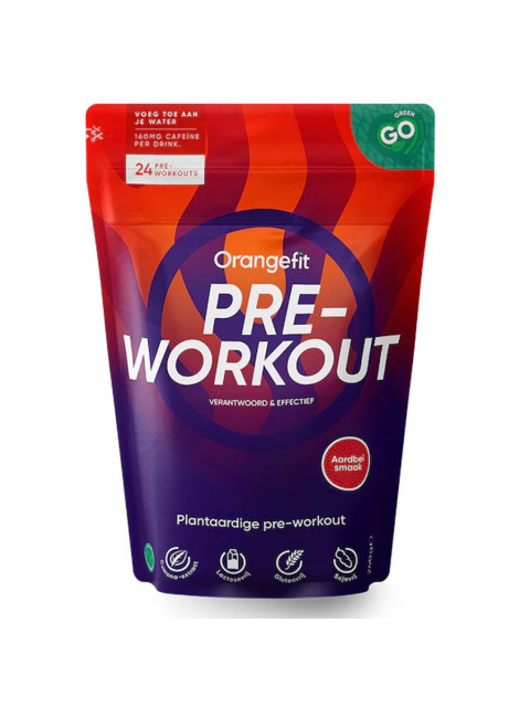 Orangefit Plant Pre-Workout, jahoda, 240 g