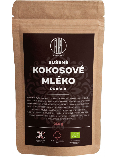 BrainMax Pure Kokosové mléko BIO prášek, 250 g