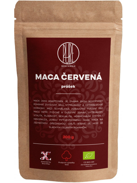 BrainMax Pure Maca červená BIO prášek, 200 g