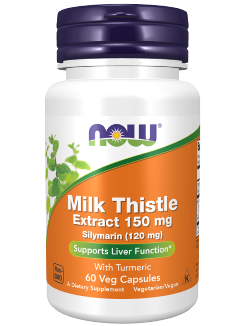 NOW Milk Thistle Extract, Ostropestřec mariánský extrakt, 150 mg, 60 rostlinných kapslí