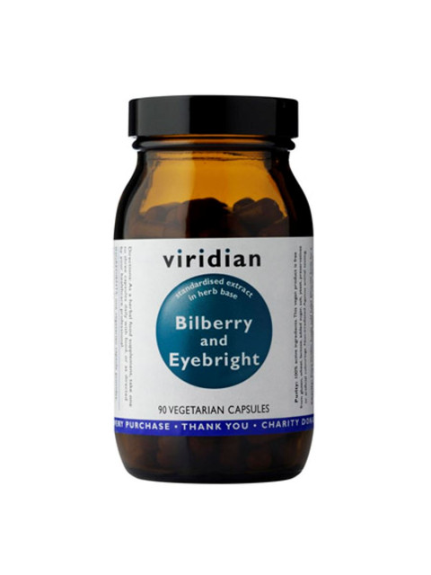 Viridian Bilberry and Eyebright (Borůvka a Světlík lékařský pro kondici zraku), 90 kapslí