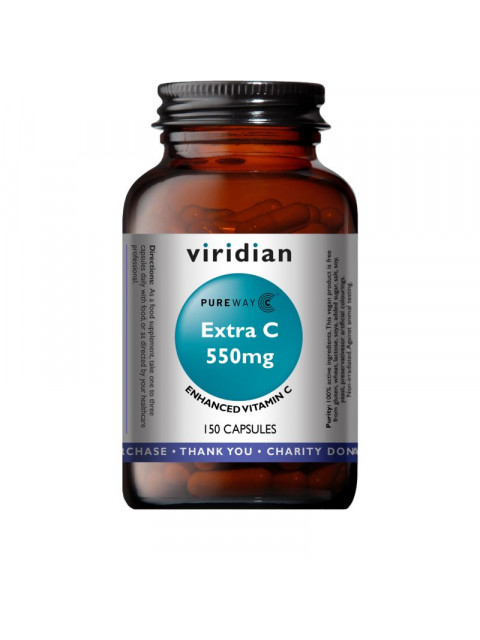 Viridian Extra C (Vitamín C), 550 mg, 150 kapslí