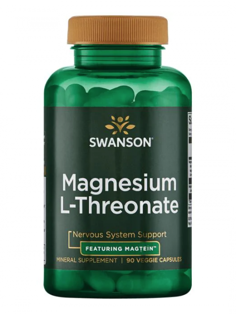 Swanson Ultra Magnesium L-threonate (Magnesium L-treonát), Magtein 90 rostlinných kapslí