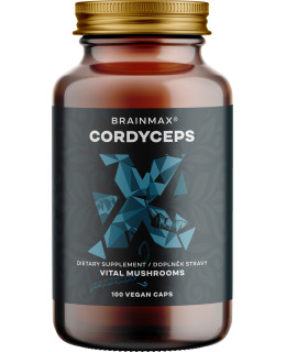 BrainMax Cordyceps extrakt, 50% koncentrace polysacharidů a 20 % ?-1,3/1,6 D-glukanů, 500 mg, 100 rostlinných kapslí, 500 mg, 100 rostlinných kapslí