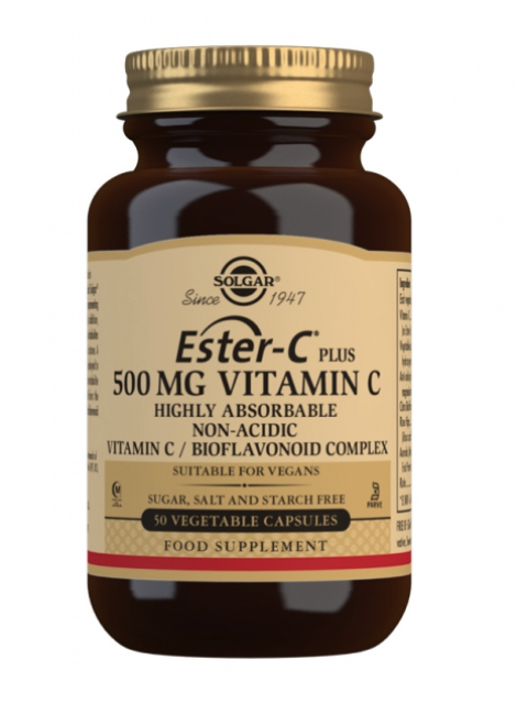 Solgar ESTER-C® PLUS, Vitamín C, 500 mg, 50 rostlinných kapslí