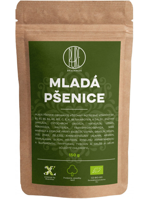 BrainMax Pure Mladá pšenice BIO, 150 g