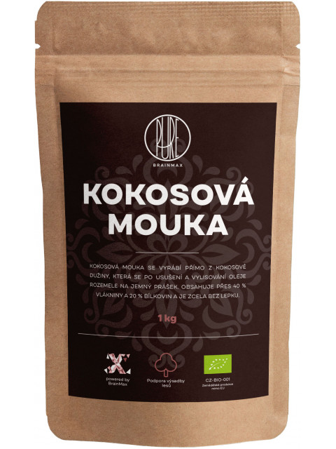 BrainMax Pure Kokosová mouka BIO, 1 kg