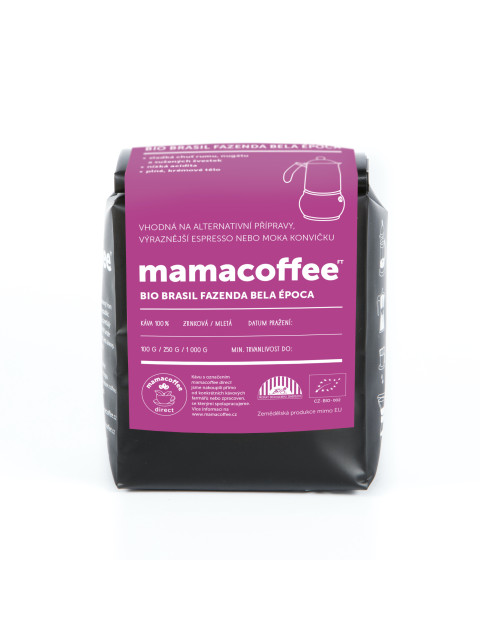 mamacoffee výběrová káva Brasil fazenda Bela Época zrnková 250 g - rum, nugát, sušené švestky - EXPIRACE 4/2025