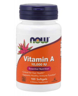 NOW Vitamin A, 10000 IU, 100 softgelových kapslí