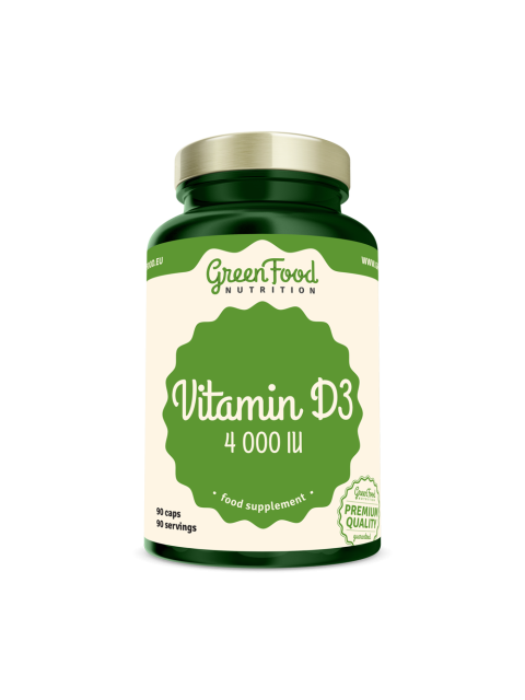 GreenFood Vitamin D3 4000IU 90 kapslí