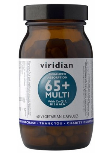 Viridian 65+ Multi (Natural multivitamín pro seniory), 60 kapslí