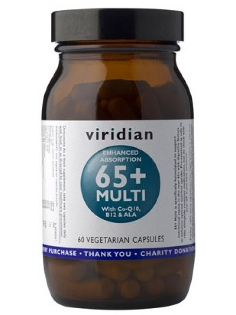 Viridian 65+ Multi (Natural multivitamín pro seniory), 60 kapslí