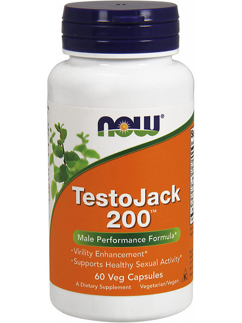 NOW TestoJack 200, 60 rostlinných kapslí