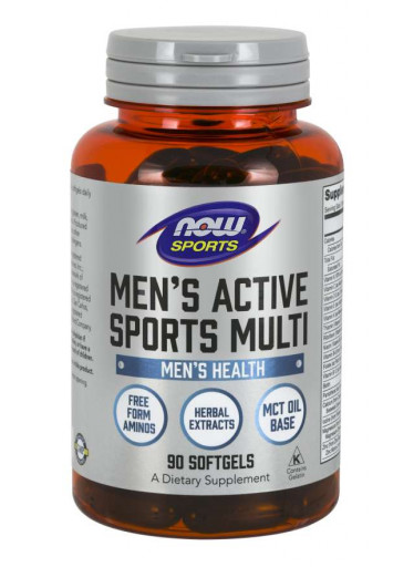 Now Men's Active Sports Multi (multivitamín pro aktivní muže), 90 softgelových kapslí