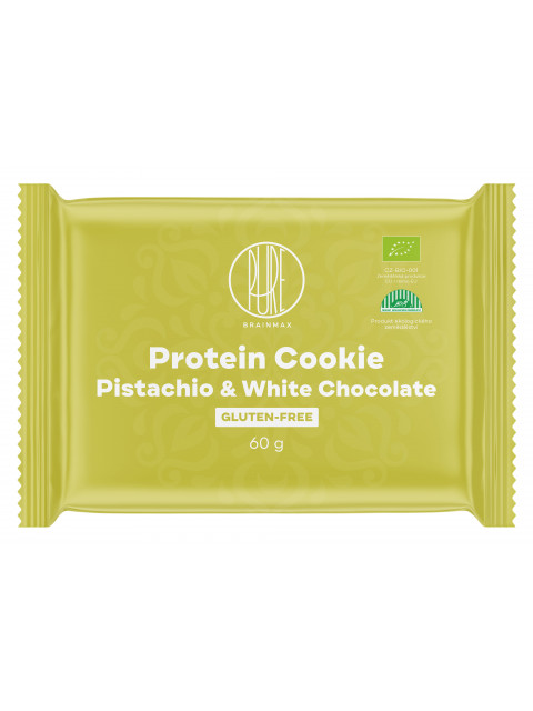 BrainMax Pure Protein Cookie - Pistácie & Bílá čokoláda, BIO, 60 g