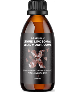 BrainMax Liposomal Vital Mushrooms, vitální houby v liposomální formě, 200 ml