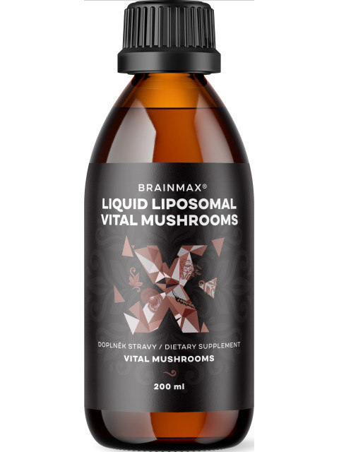 BrainMax Liposomal Vital Mushrooms, vitální houby v liposomální formě, 200 ml